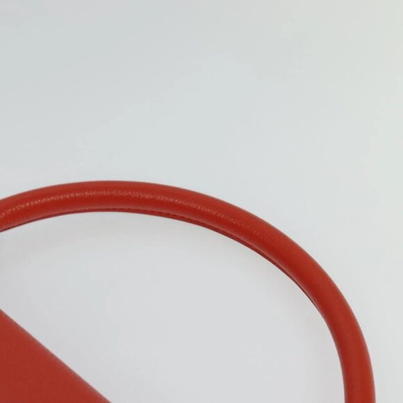 CELINE Trapeze Medium Hand Bag Suede Leather 2way Red Silver Auth gh084 - Picture 10 of 15